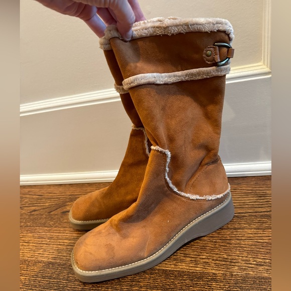 Women’s Franco Sarto sport shearling lined suede brown boots size 9 - Picture 3 of 8